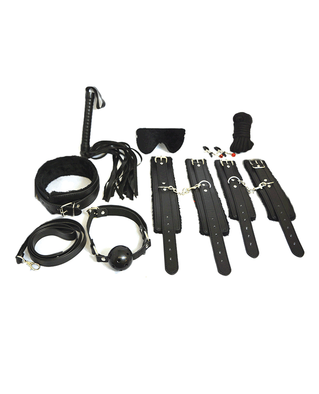 Plesur Everything Bondage 12 Piece Kit - Black by Plesur