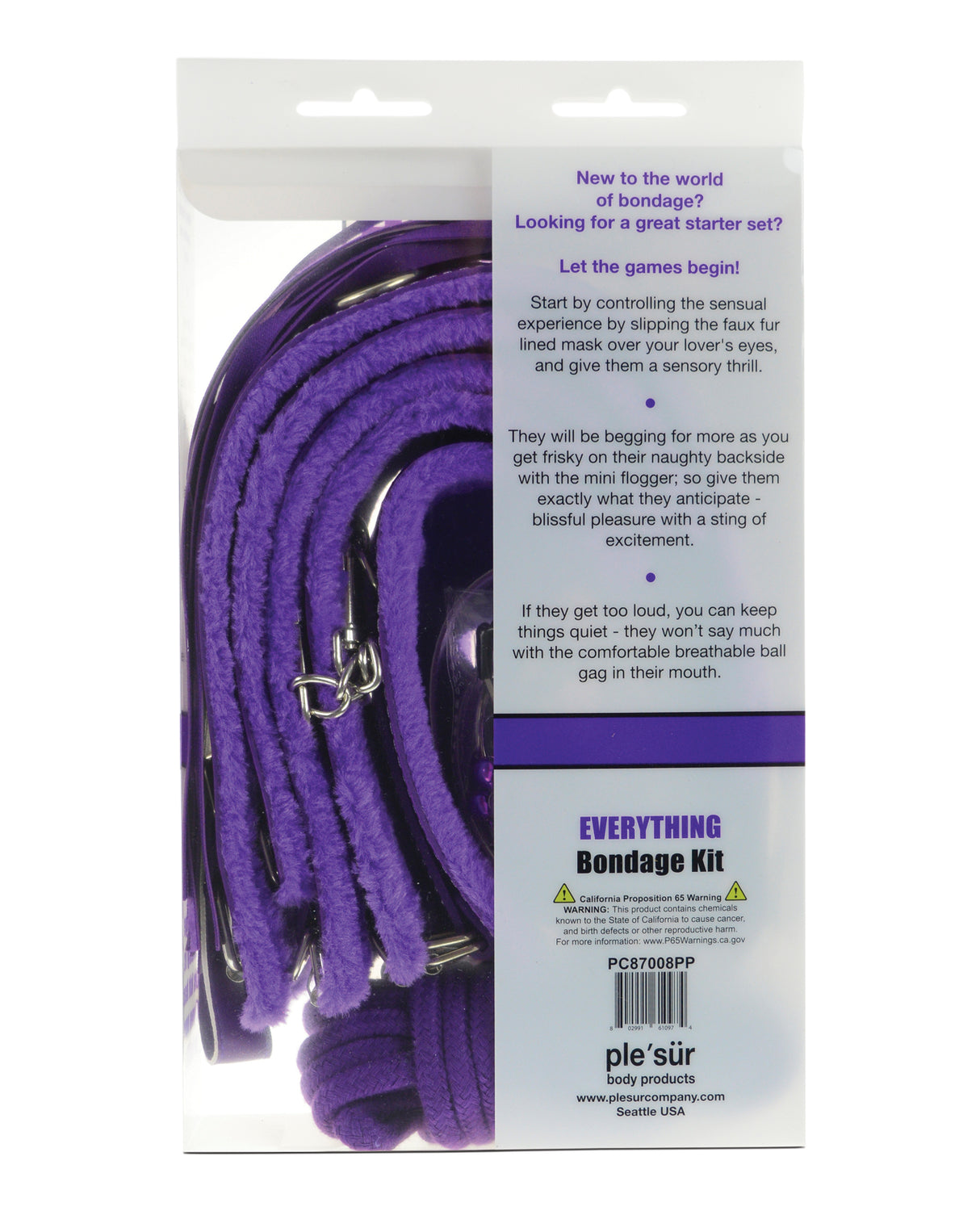 Plesur Everything Bondage 12 Piece Kit - Purple by Plesur