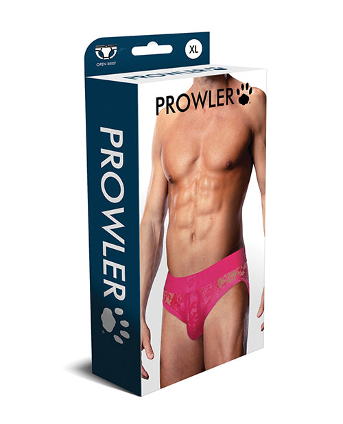 Prowler Lace Open Back Brief - Pink XL by Prowler