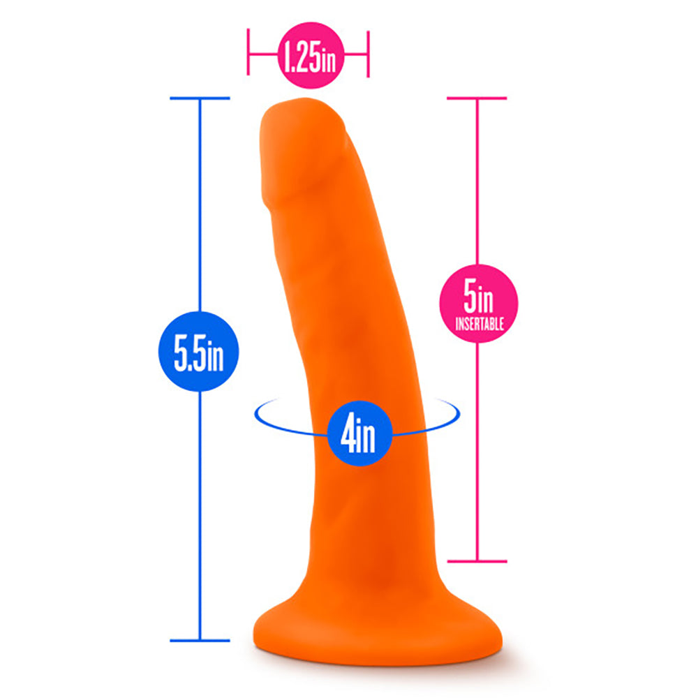 Blush Neo 5.5 Inch Dual Density Dildo — Neon Orange - BL-59519