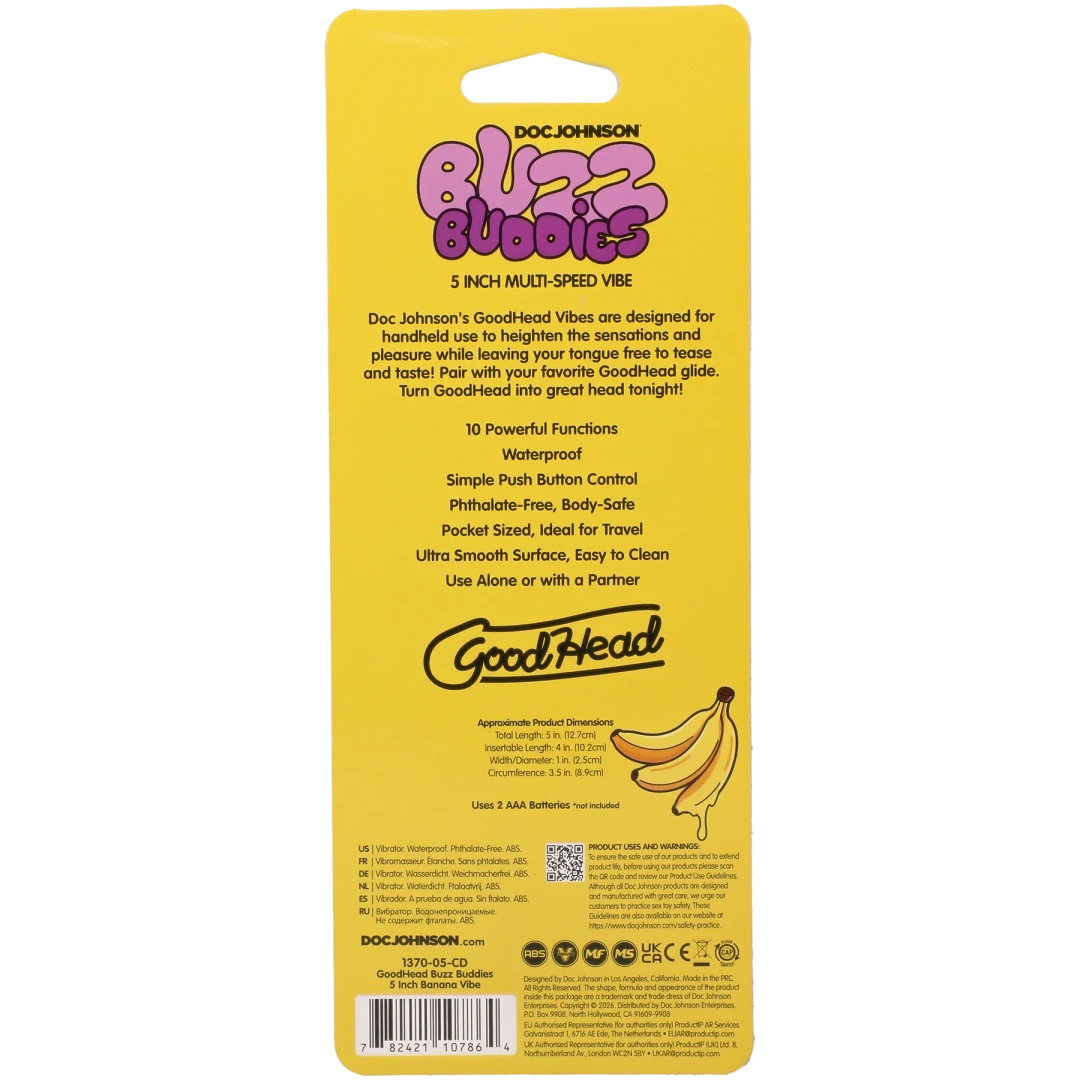 Doc Johnson Goodhead Buzz Buddies 5-Inch Multi-Speed Vibe - DJ1370-05-CD