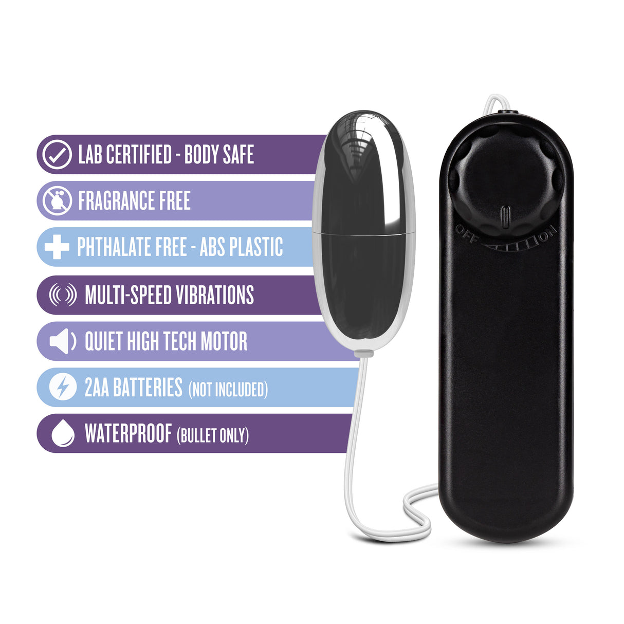Blush B Yours Silver Power Bullet with Wired Controller — Black - BL-05506