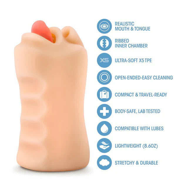 Blush X5 Men Oral Anne Sleeve — Vanilla, 5 in - BL-09423