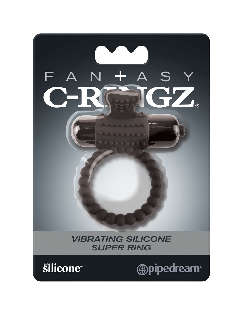 Pipedream Vibrating Silicone C-Ring — Black - PD5966-23
