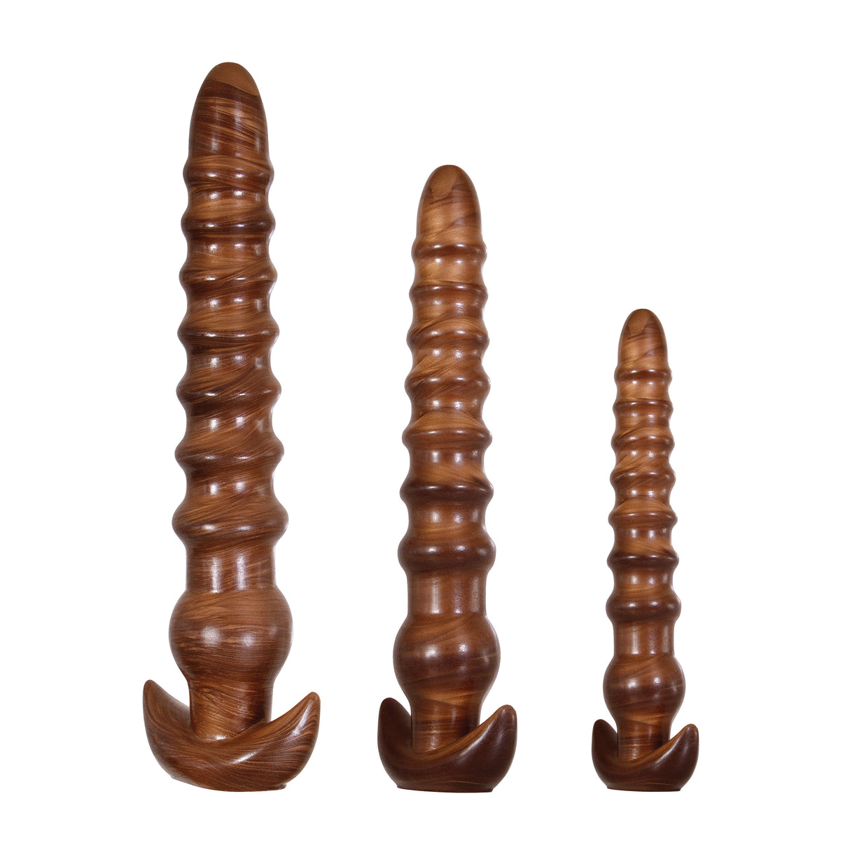 Evolved Novelties Twisted Love 3-Piece Anal Plug Set — Gold Streaks - EN-BP-9352-2