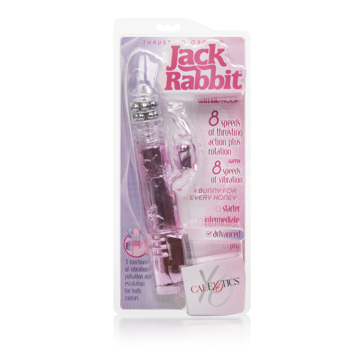 CalExotics Dual-Motor Thrusting Jack Rabbit Vibrator, Pink - SE0661003