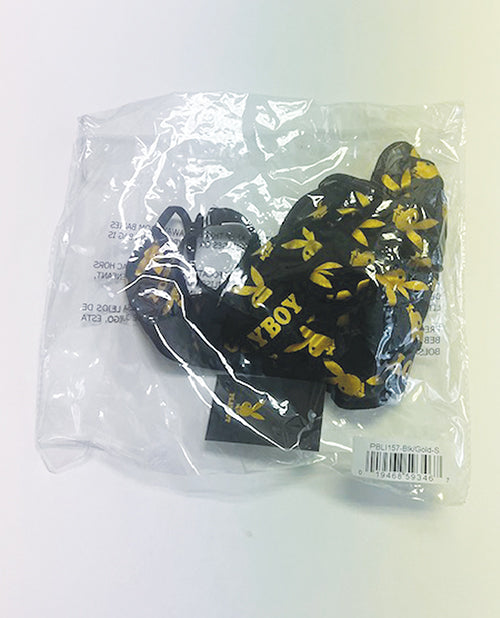Playboy Bunny Gold Foil Halter Teddy - Black/Gold XL by Playboy by Roma