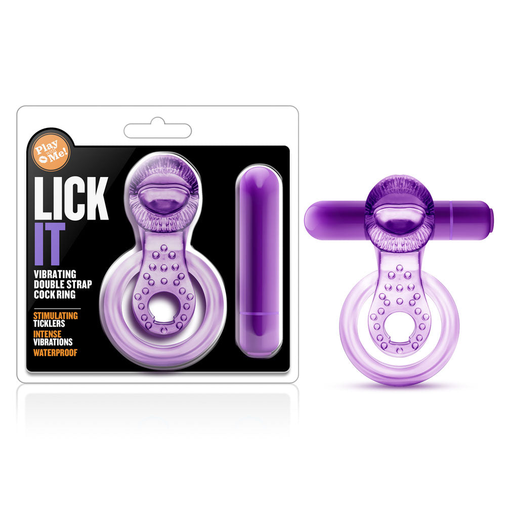 Play With Me - Lick It - Vibrating Double Strap Cockring - Purple by Blush