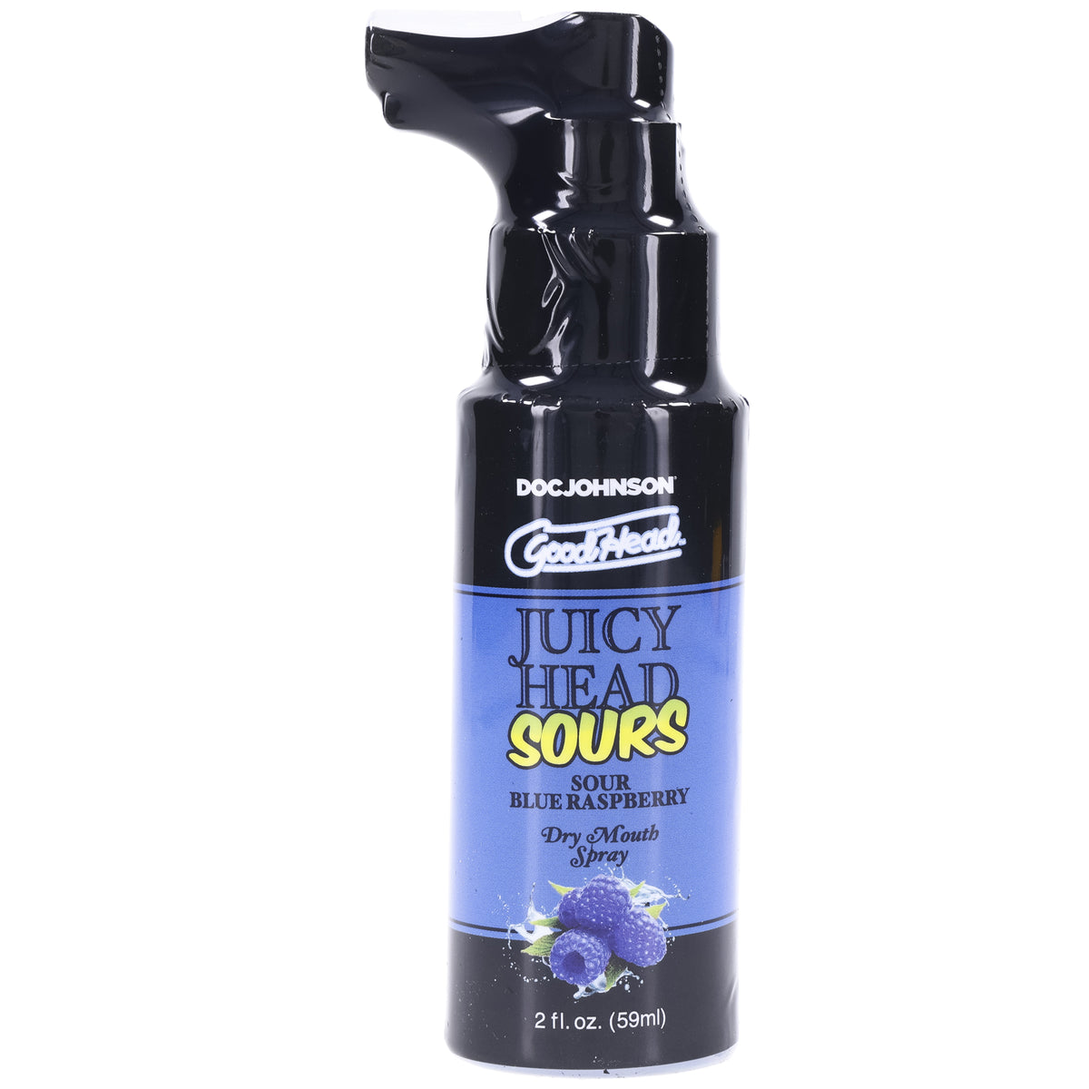 Doc Johnson Goodhead Juicy Head Dry Mouth Spray — Sour Blue Raspberry, 2 fl oz - DJ1363-02-BX