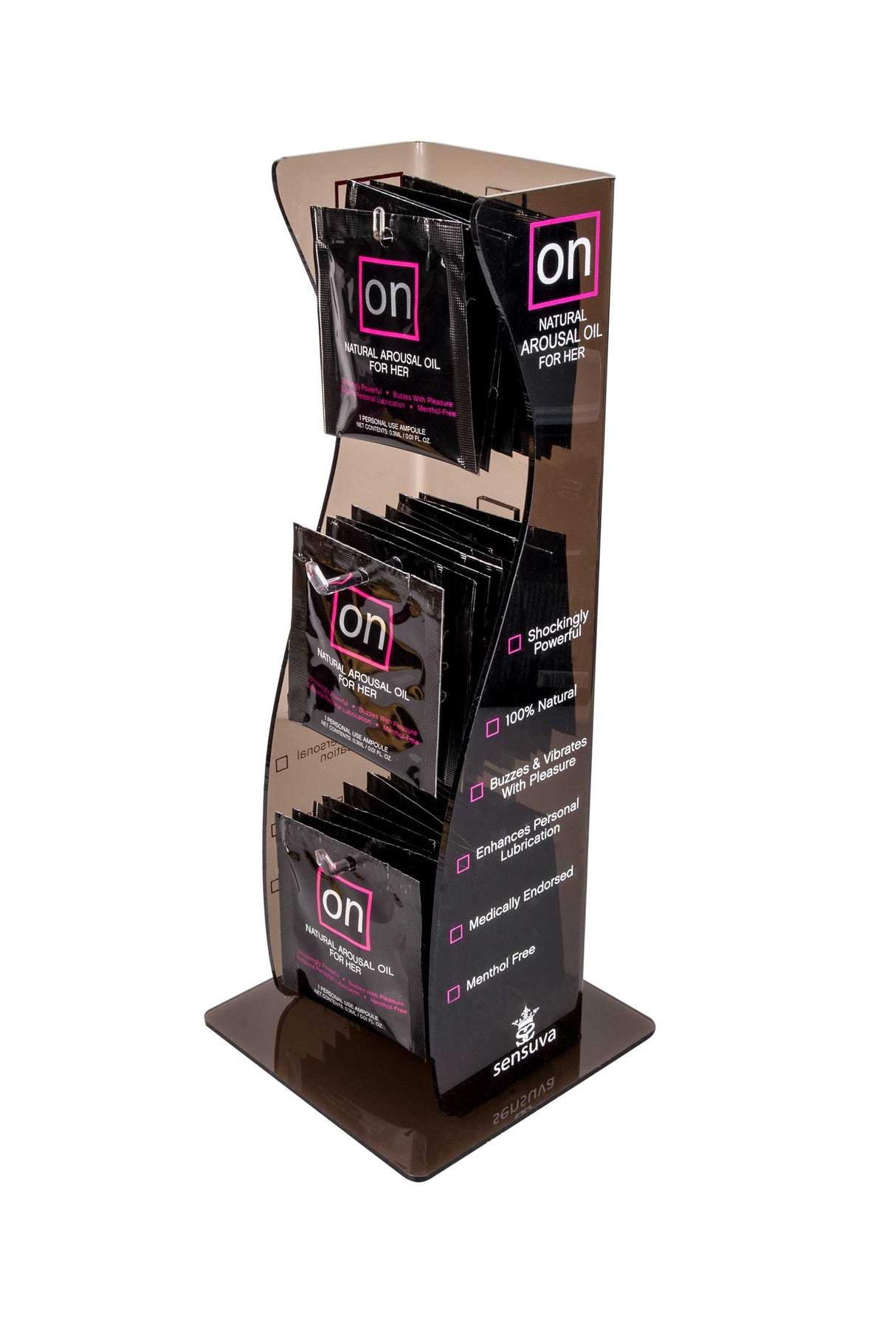 Sensuva On Arousal Oil Ampoule Tower Display — Black (Holds 40) - SEN-VL184-40T