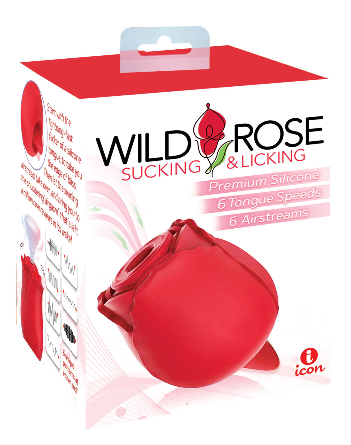 Icon Brands Wild Rose Clitoral Stimulator — Red - IC1701