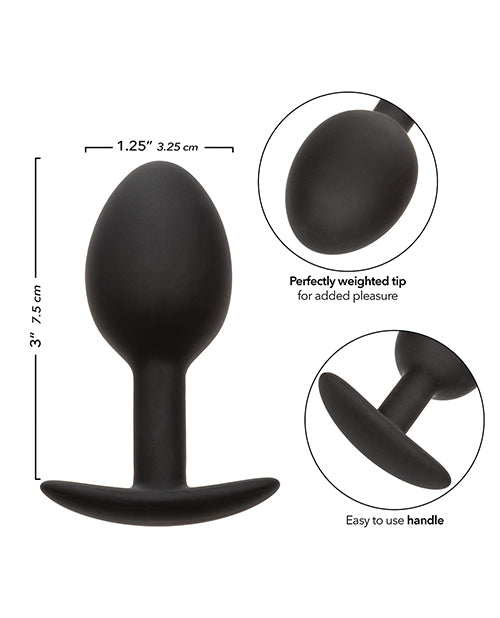 Weighted Silicone Anal Plug - Black by CalExotics Anal Toys