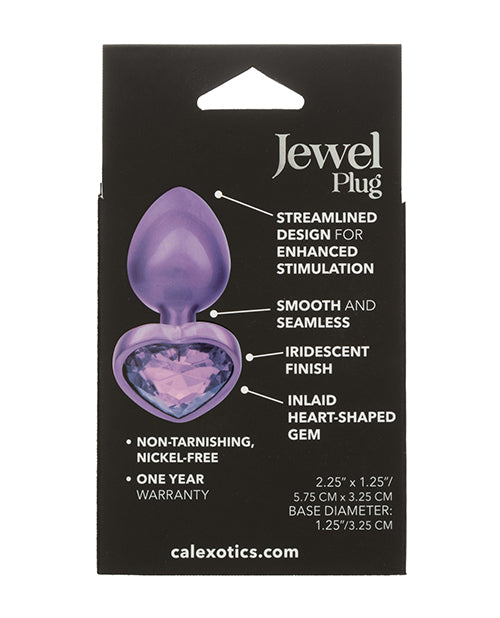 Jewel Amethyst Heart Butt Plug — Small, Purple