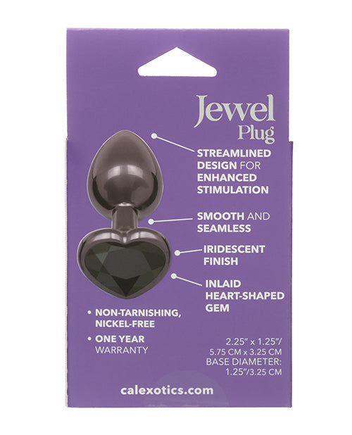 Jewel Small Black Diamond Heart Butt Plug