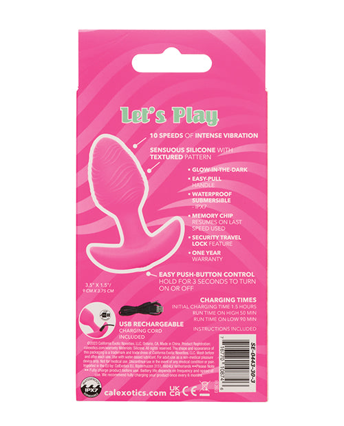 Cheeky Glow in the Dark Vibrating Butt Plug - Pink by Cheeky