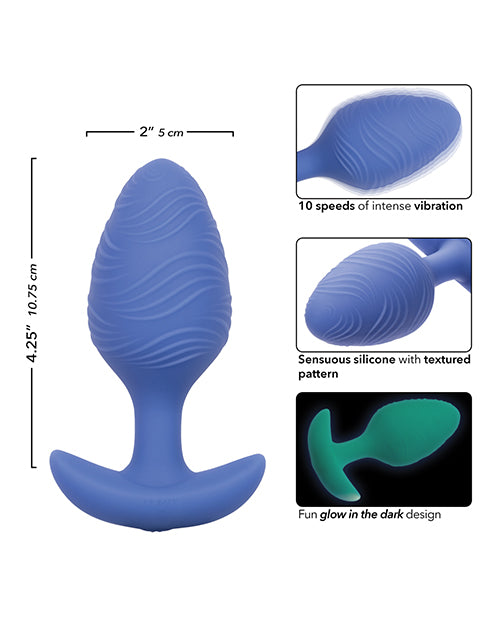 Cheeky Glow in the Dark Vibrating Butt Plug - Large Blue by Cheeky