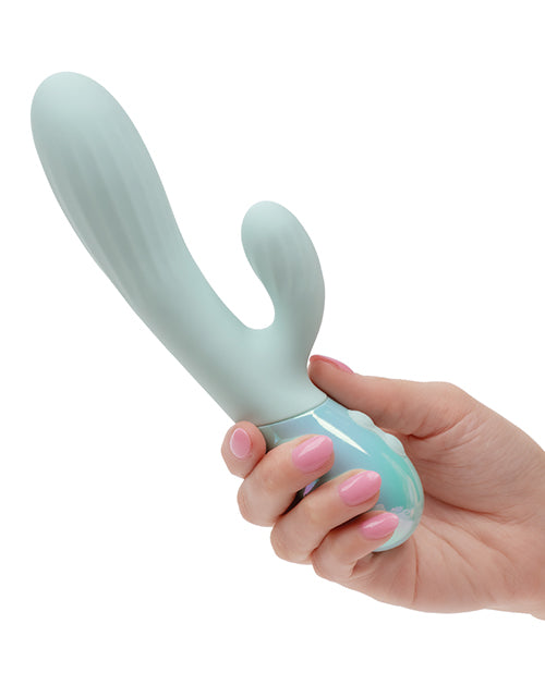 Aura Dual Ripple Dual Massager with Rippled Shaft and External Stimulator