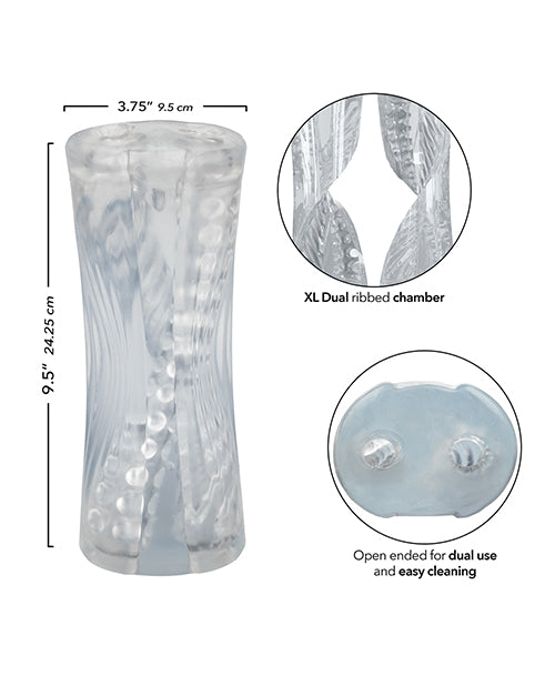 Cyclone Dual Ribbed Stroker XL — Clear