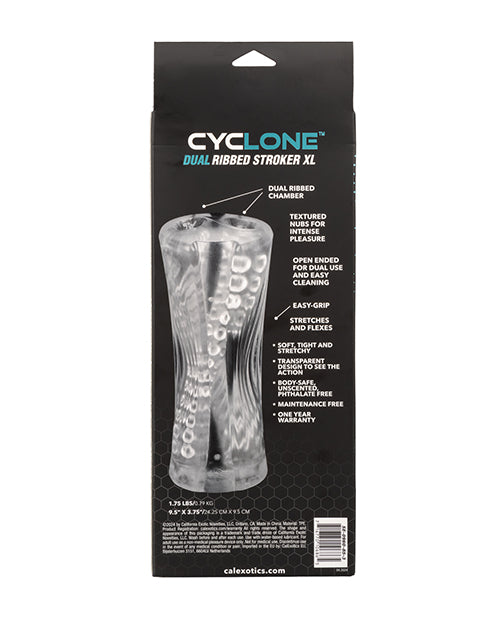 Cyclone Dual Ribbed Stroker XL — Clear