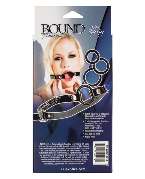 Bound by Diamonds Open Ring Gag — Black