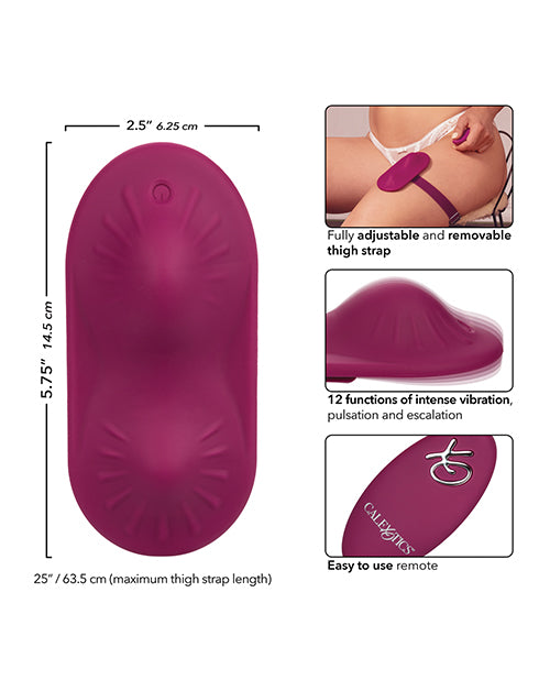 Dual Rider Remote Control Grinder with Adjustable Thigh Strap, Magenta