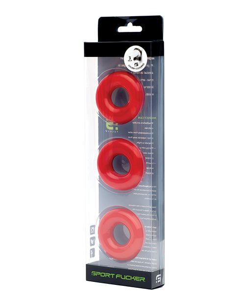 Sport Fucker Chubby Cockring Pack of 3 - Red by Sport Fucker