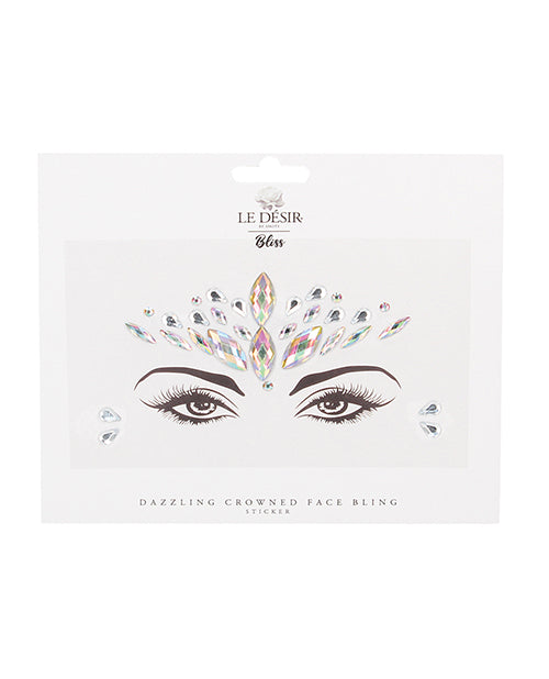 Shots Bliss Dazzling Crowned Face Bling Sticker O/S by Le Desir by Shots