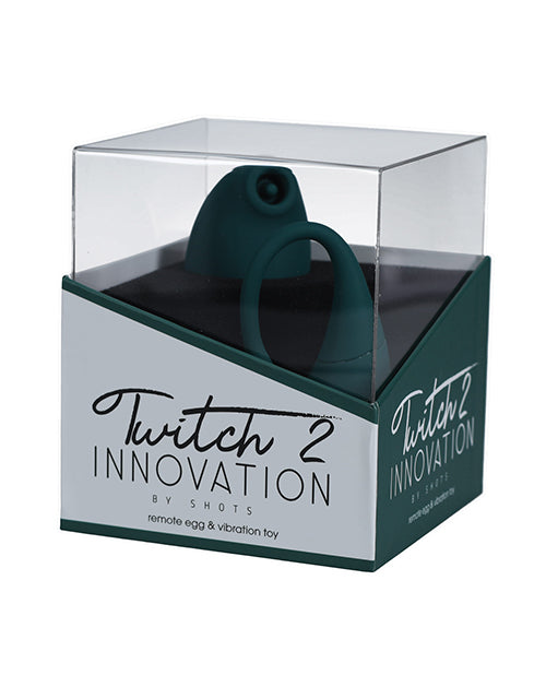 Shots Twitch 2 Vibrator w/Remote Control Vibrating Egg - Forest Green by Twitch