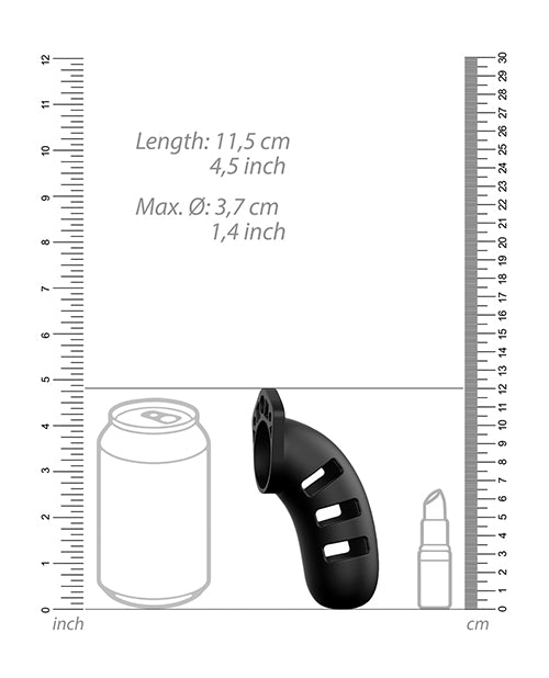 Shots Man Cage Chastity 4.5" Cock Cage Model 21 - Black by Man Cage