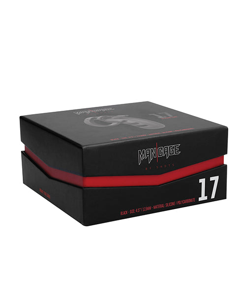 Shots Man Cage Chastity 4.5" Cock Cage Model 21 - Black by Man Cage