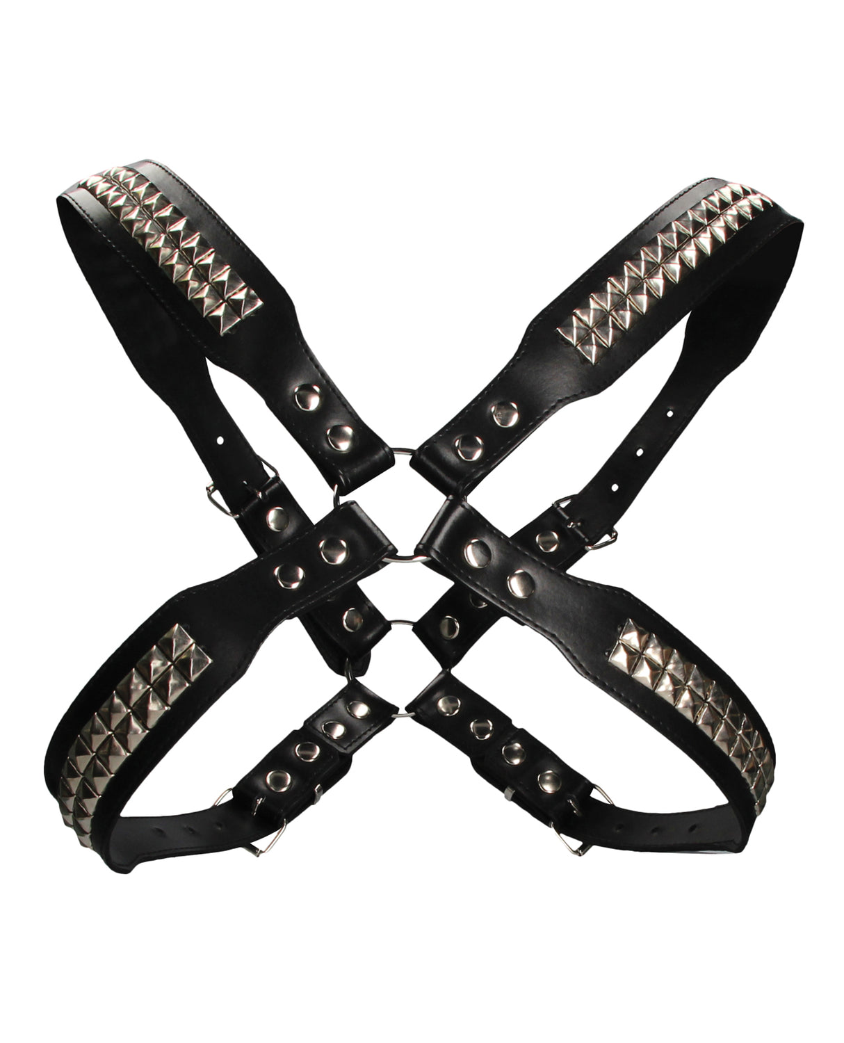 Shots Uomo Men's Pyramid Stud Body Harness - Black by Ouch Uomo