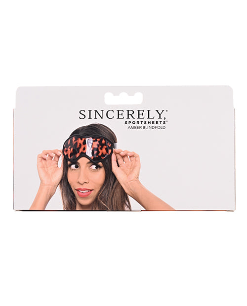 Sincerely Amber Satin-Tie Blindfold with Tortoiseshell Front