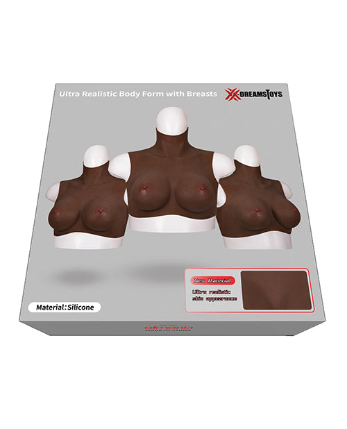 XX-DREAMTOYS Ultra Realistic D Cup Breast Form Medium - Black by XX-Dreamtoys