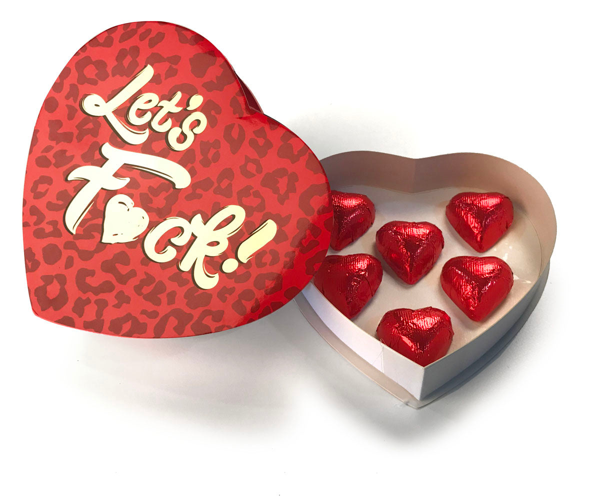 Little Genie Chocolate Heart Box — 6 Red Foiled Milk Chocolates - CP-932