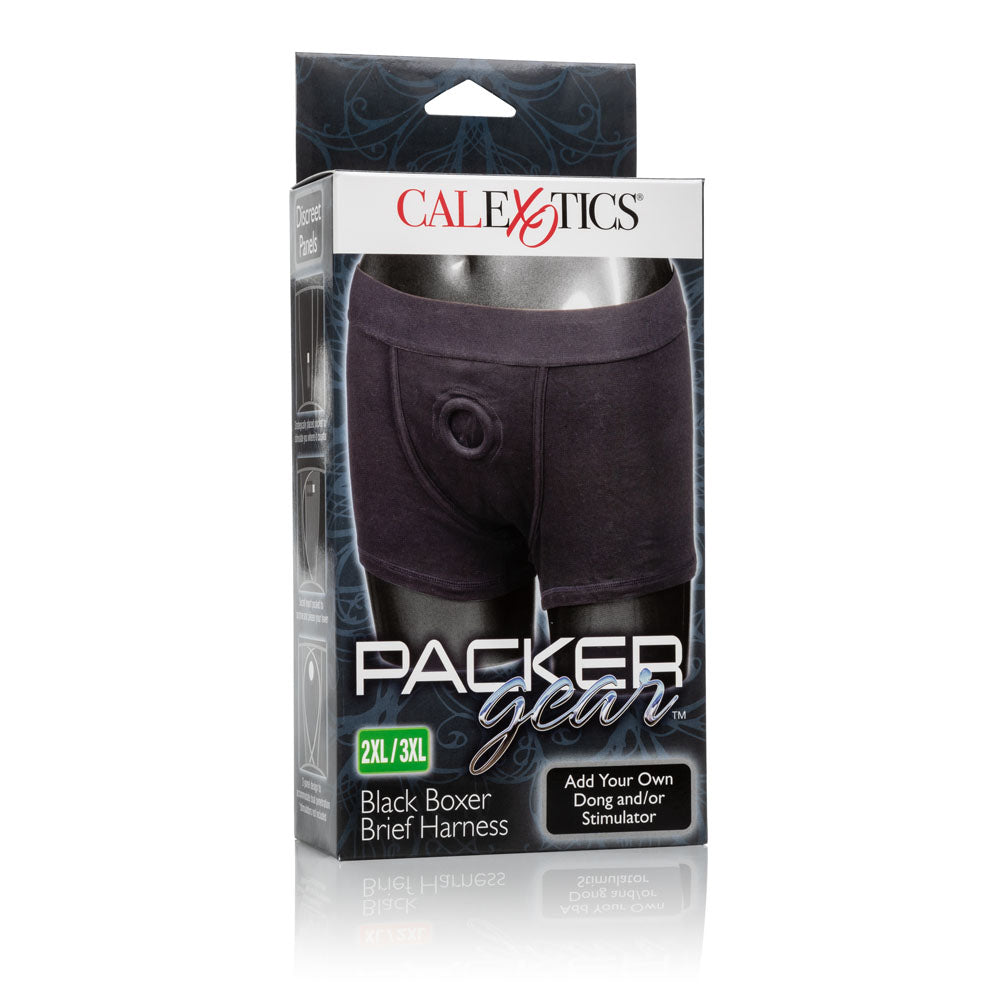 CalExotics Packer Boxer Brief Harness — Black, 2XL/3XL - SE1576253