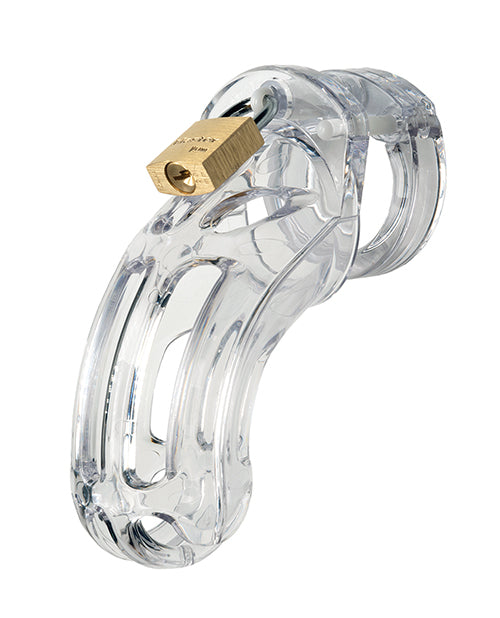The Curve 3 3/4" Curved Cock Cage & Lock Set - Clear by CB-X
