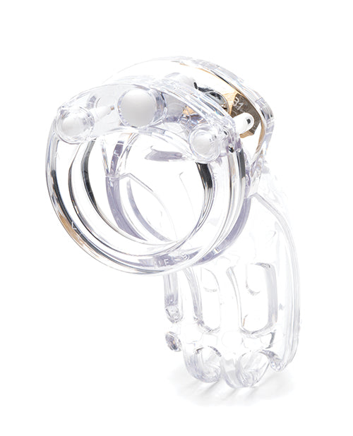 The Curve 3 3/4" Curved Cock Cage & Lock Set - Clear by CB-X
