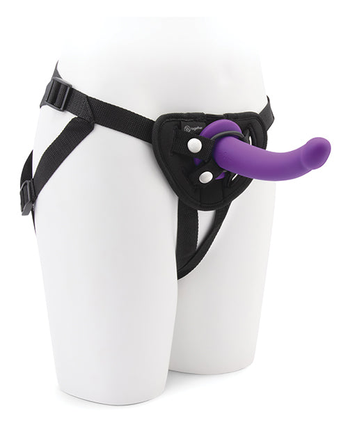 Together Tilt 6.5 Vibrating Silicone Dildo & Harness Set by Together