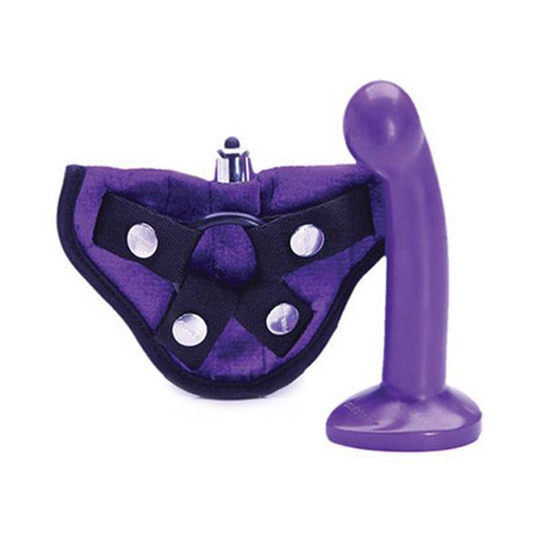 Tantus Sport Harness Kit — Midnight Purple Silicone Dildo & Velvet Harness - TS907MP