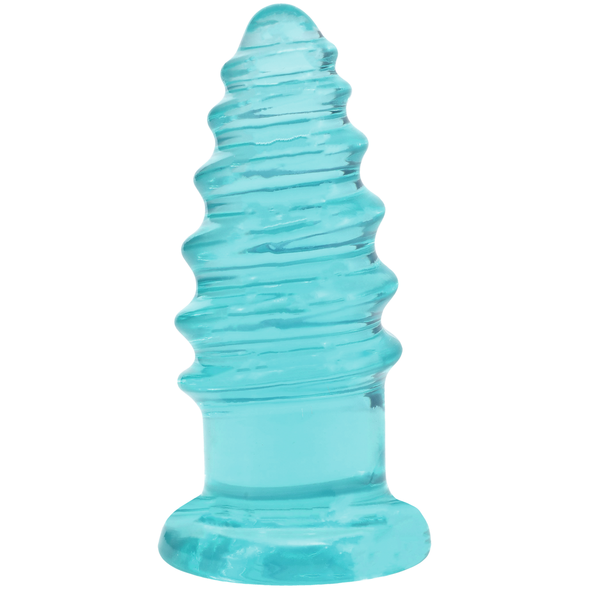 Doc Johnson Crystal Jellies Anal Twist — 7-Inch Teal - DJ0289-18-CD