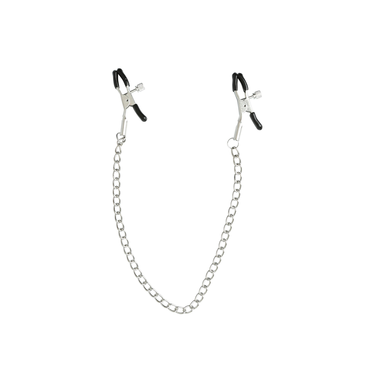 Sportsheets Sex and Mischief Chained Nipple Clamps — Coated Pair with 13-inch Nickel-Free Chain - SS100-89