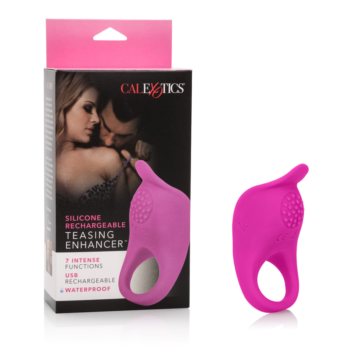CalExotics Silicone Rechargeable Teasing Ring — 7 Functions - SE1841103