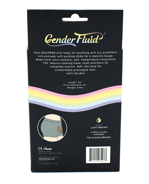 Gender Fluid 5" Equipped Soft Packer - Light Brown by Gender Fluid