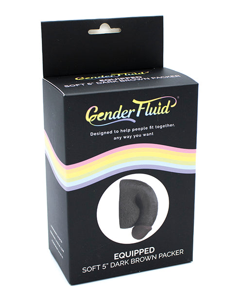 Gender Fluid 5" Equipped Soft Packer - Dark Brown by Gender Fluid