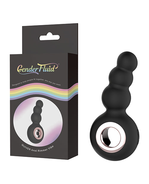 Gender Fluid Quiver Anal Ring Bead Vibe - Black by Gender Fluid