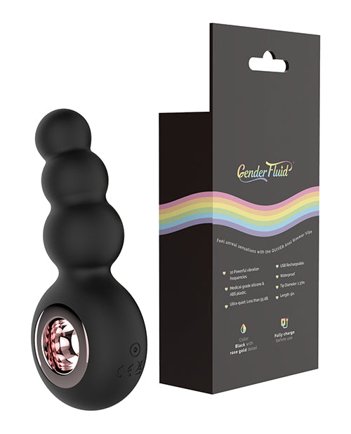 Gender Fluid Quiver Anal Ring Bead Vibe - Black by Gender Fluid