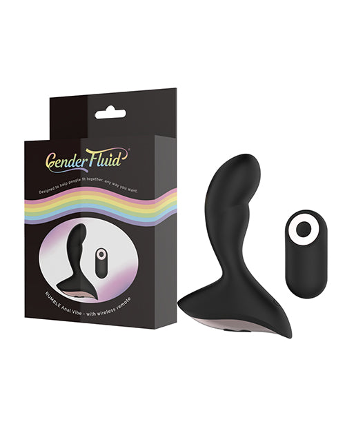 Gender Fluid Rumble Anal Vibe w/Remote - Black by Gender Fluid
