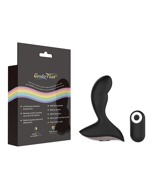 Gender Fluid Rumble Anal Vibe with Remote — Black, USB Rechargeable