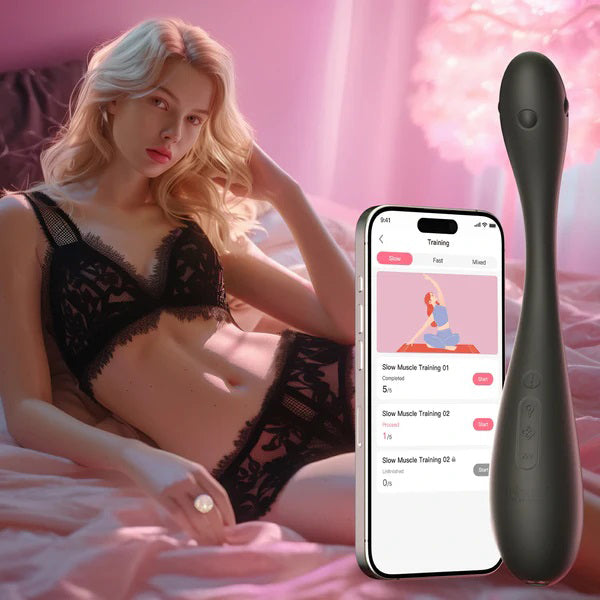 Puff - App Control Inflatable Kegel Ball - Black
