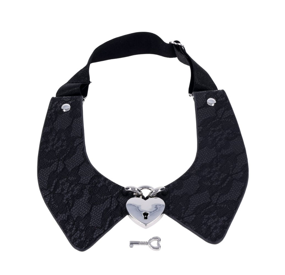 Sportsheets Heartbound Lace Day Collar — Lace-Etched Faux Leather - SS10103